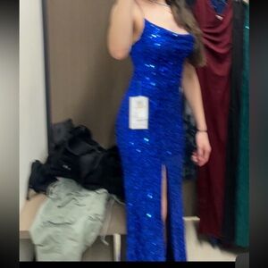 Royal Blue Sequin Prom Dress